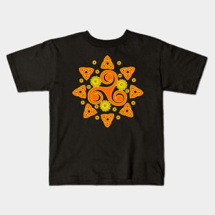 Norse Viking Triskelion Spiral Sun Summer Solstice Festival Kids T-Shirt